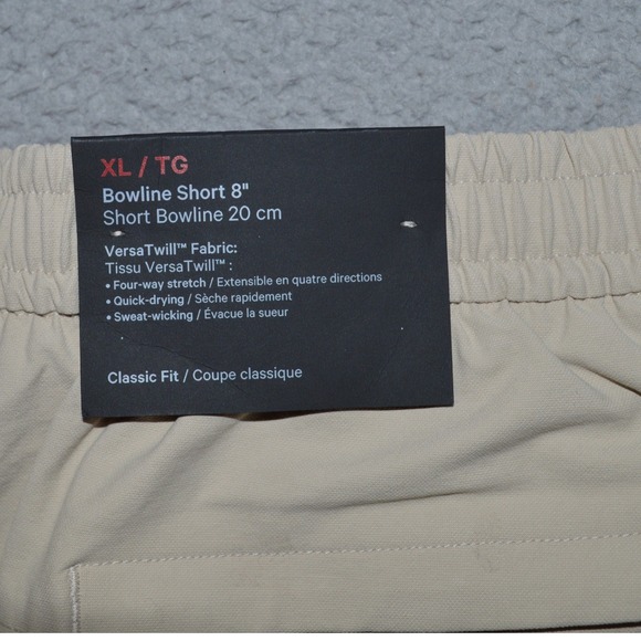 lululemon Bowline Short Versa Twill Men's Size XL 8" Inseam Beige Khaki NWT - Picture 7 of 9